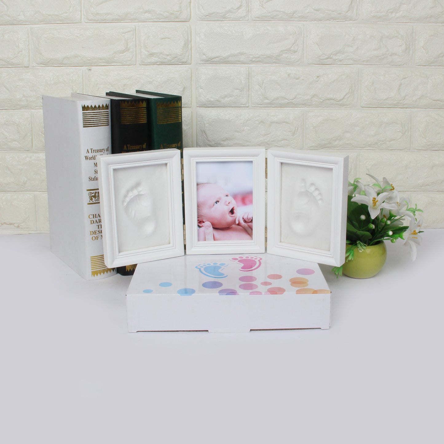Hand and Foot Ink Pad Photo Frame Baby Souvenir Hand and Foot Ink Pad Solid Wood