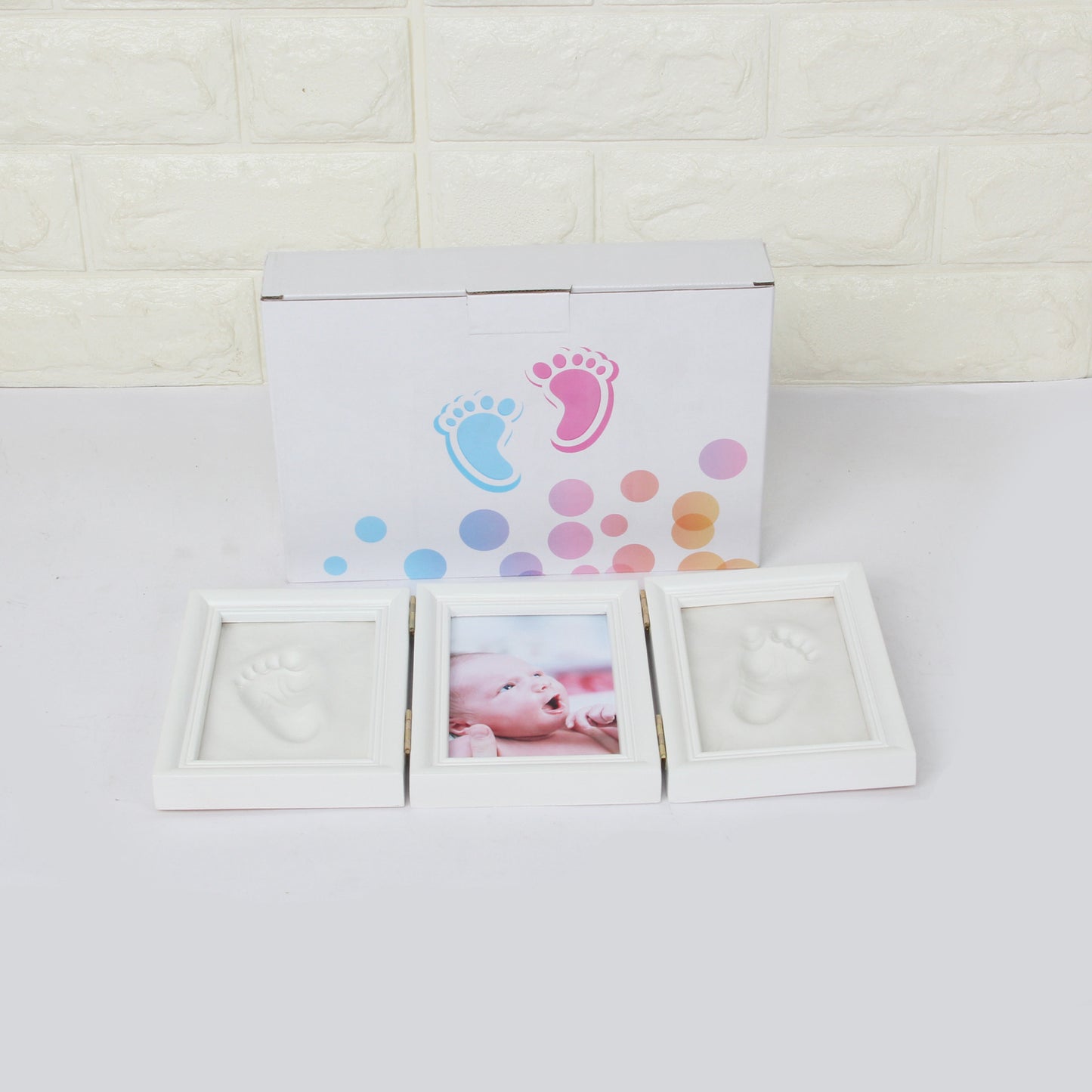 Hand and Foot Ink Pad Photo Frame Baby Souvenir Hand and Foot Ink Pad Solid Wood