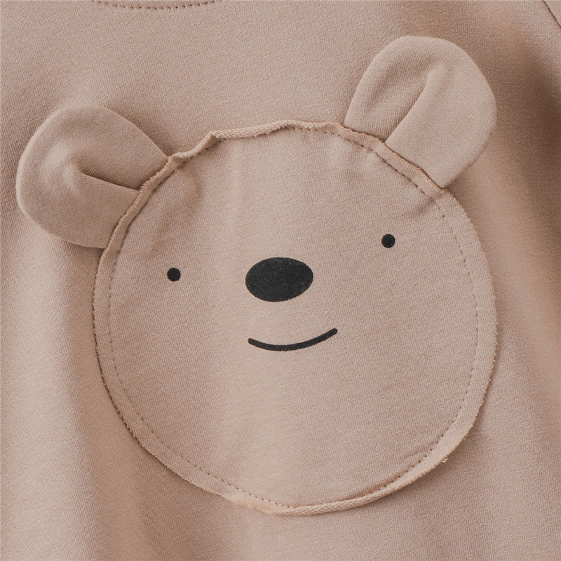 Cotton Cartoon Bear Ears Hooded One-piece Romper Wrapper