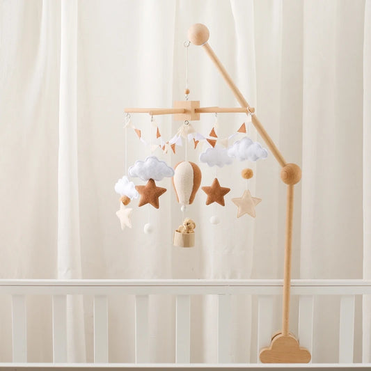 Baby Crib Mobile Wooden Bed Bell Rattle Toy