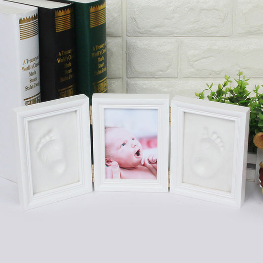 Hand and Foot Ink Pad Photo Frame Baby Souvenir Hand and Foot Ink Pad Solid Wood