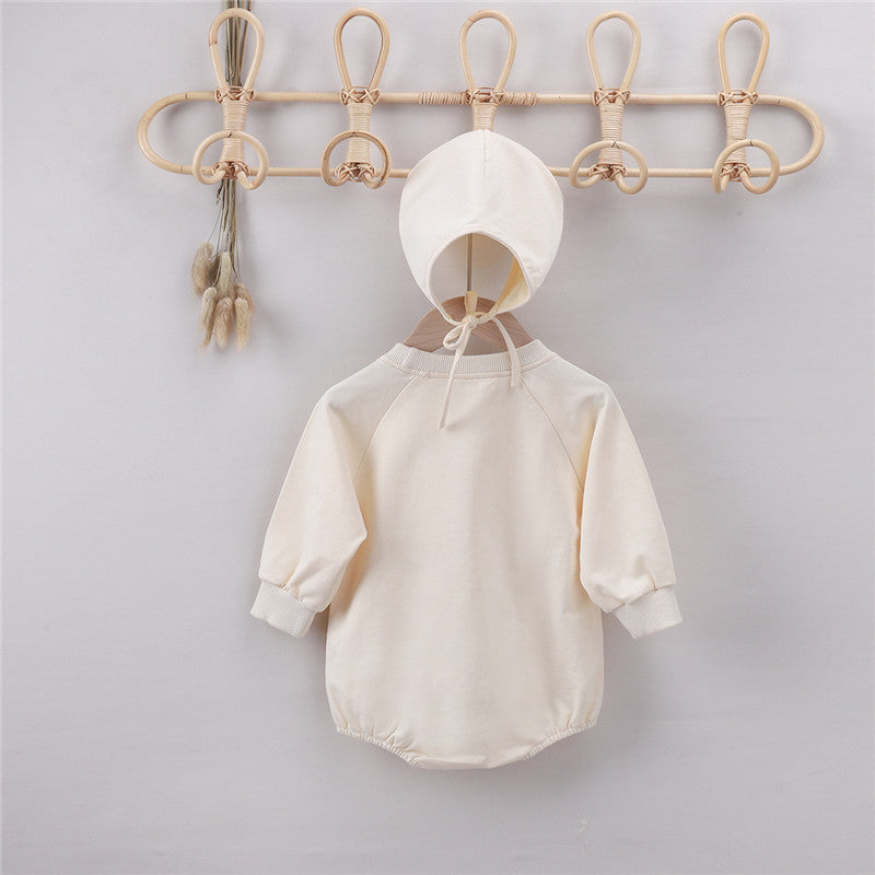 Cotton Cartoon Bear Ears Hooded One-piece Romper Wrapper