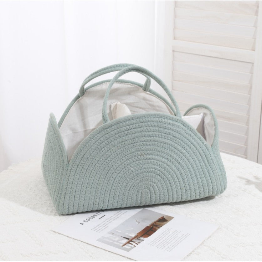 Baby Diaper Caddy Organizer, Cotton Rope Diaper Caddy Basket