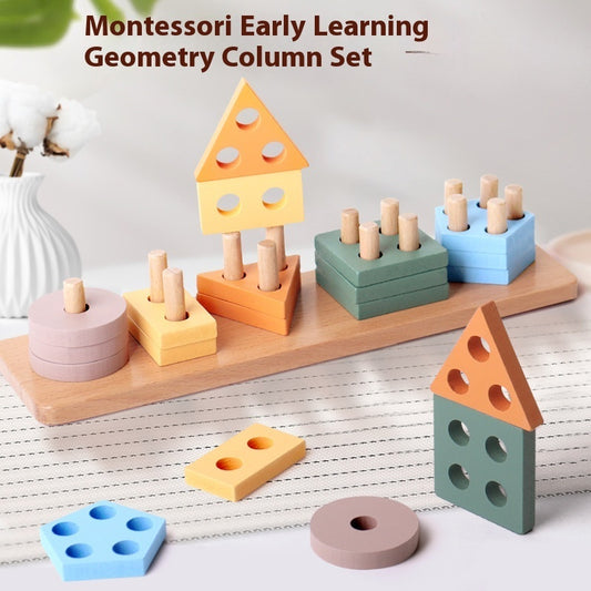 Wooden Geometric Shape Combination Children's Cognitive Puzzle Toy