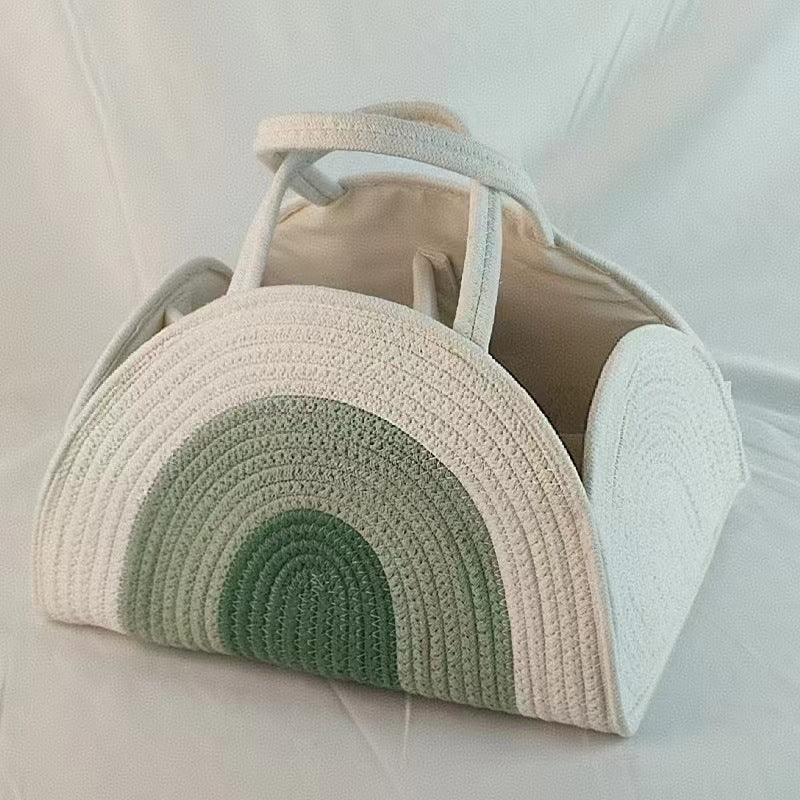 Baby Diaper Caddy Organizer, Cotton Rope Diaper Caddy Basket