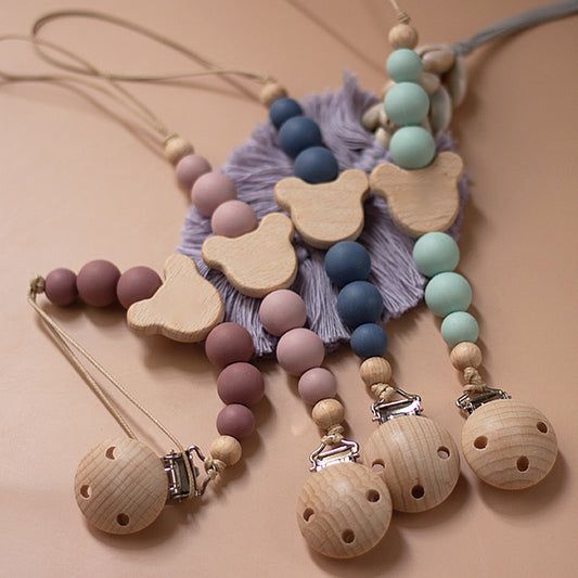 Pacifier Beech Silicone Nipple Chain